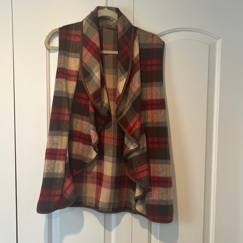Flannel open vest